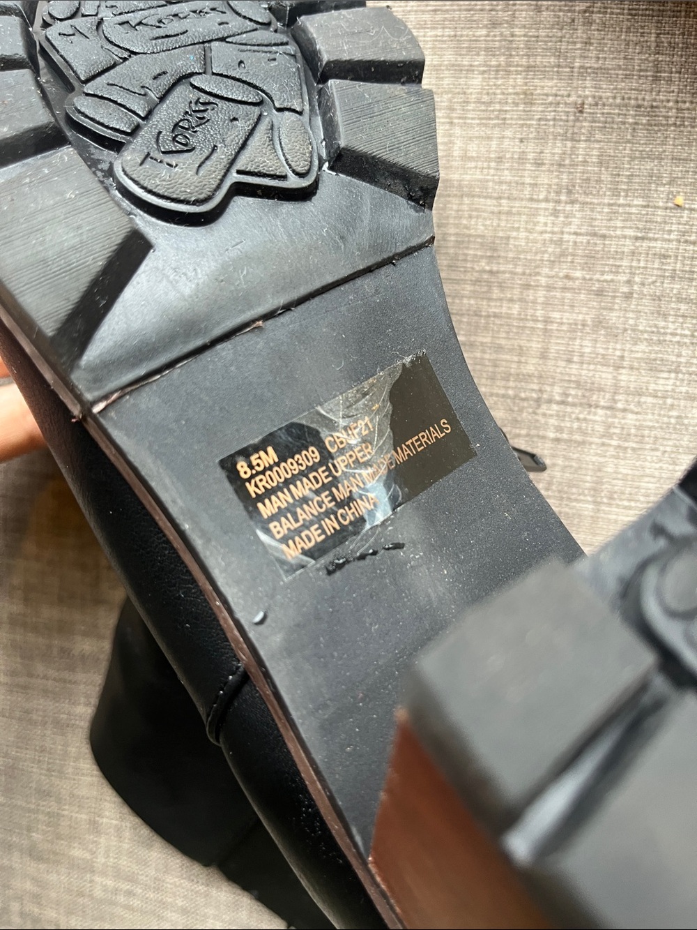 Korks Chandler Stacked Block Heel Boots Black 8.5 - Picture 12 of 12